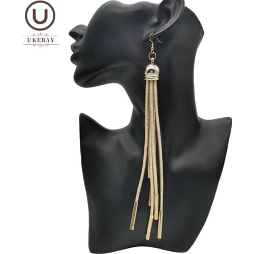 UKEBAY New Long Statement Earrings For Women Drop Earrings Luxury Gold Color Handmade Jewelry Boho Ear Accessories Female Gift