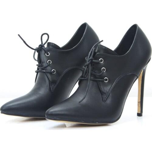 Cosplay Shoes Fashion 12cm High Heels Sexy Women Pumps Thin Heels Classics Lace-Up Pointed Toe Lady Party shoes