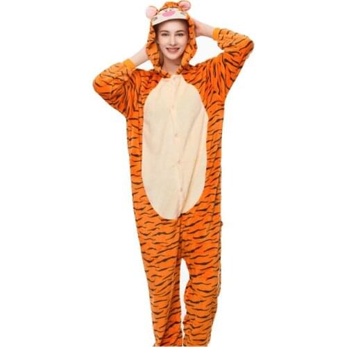 Kigurumi Tiger Pajamas Animal Party Cosplay Costume Flannel Onesies Game Cartoon Animal Sleepwear