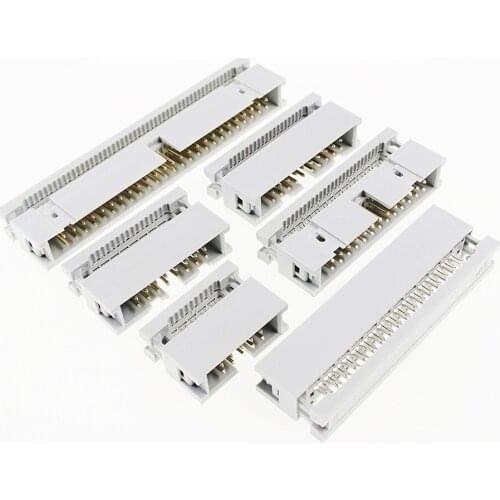 50 pcs IDC Box Header 0.10" 2.54mm Pitch 6 Pin 8 10 12 14 16 18 20 24 26 30 34 40 50 60 64 Pin Male Header Flat Cable 1.27mm