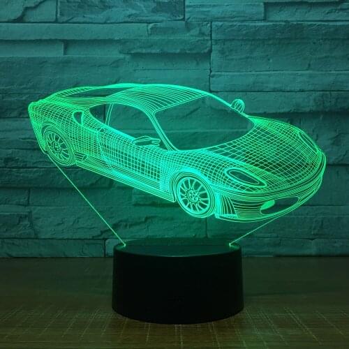 Manufacturers Spot Sports Car Usb Colorful 3d Small Night Lights Luminaria De Mesa Usb Led 3d Light Fixtures Kids Lamp