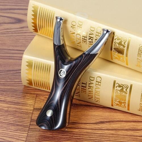 440 Stainless Steel Slingshot High Quality Solid wood Recurve Flat rubber band Bow Accurate Outdoor hunting catapult