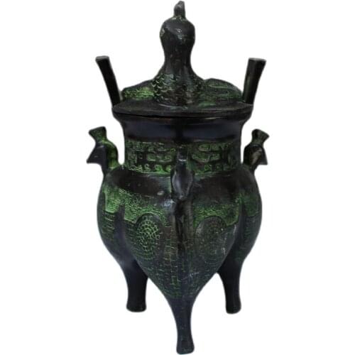 Make Old Bronze Wares to Receive Money Peacocks Ding and Three Birds'Gu Living Room Home Decorations