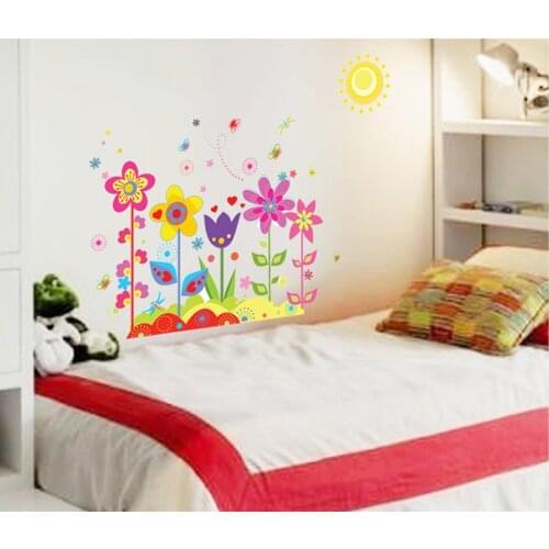 2020 New Flower Butterfly Removable Vinyl Decal Art Mural Home Decor Boys Girls Bedroom Wall Stickers Room Decor