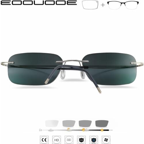 Titanium Transition Sunglasses Photochromic Reading Glasses Men Hyperopia Presbyopia with diopters Outdoor Presbyopia Glasses