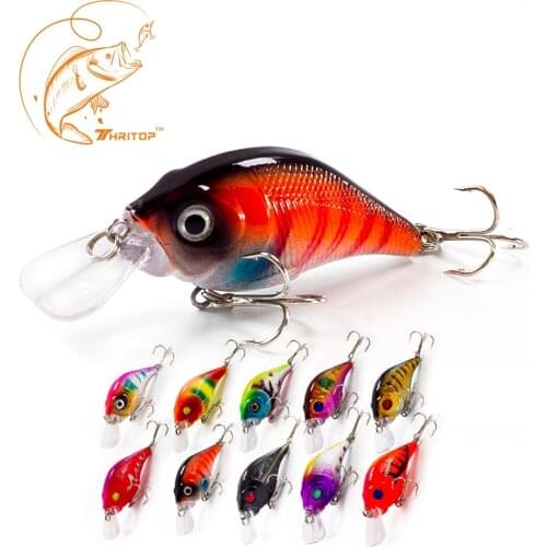 Thritop New Hard Fishing Lures Hot Sales 75mm 10g High Quality TP008 10 Various Colors Top-Class Crank Fishing Baits