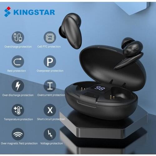 KINGSTAR X16 TWS Wireless Earphones Bluetooth Earbuds Sports Headphone with Mic LCD Display Noise Reduction In-ear Headsets