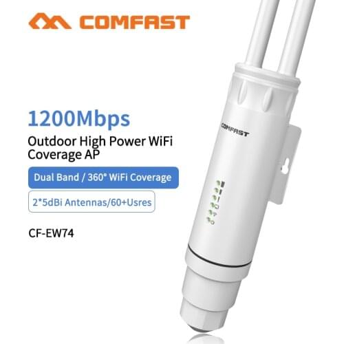 Comfast High Power AC1200 Outdoor Wireless wifi Repeater AP/WIFI Router 1200Mbps Dual Dand 2.4G+5Ghz Long Range Extender PoE