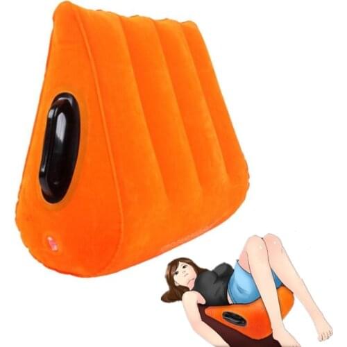 Adult Inflatable Pillow Triangle Magic Wedge Pillow Infla Sex Cushion for Couples Body Support Pads Back Cushion Air Blow