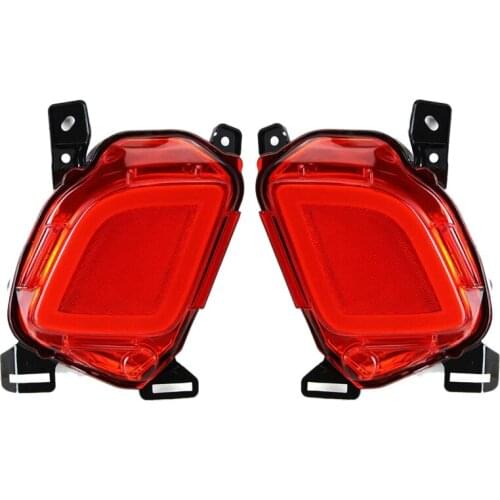 DWCX 2Pcs/Set 12V Car Rear Bumper Red LED Tail Fog Brake Lamp Light Fit For Toyota Highlander 2014 2015 2016 2017 2018