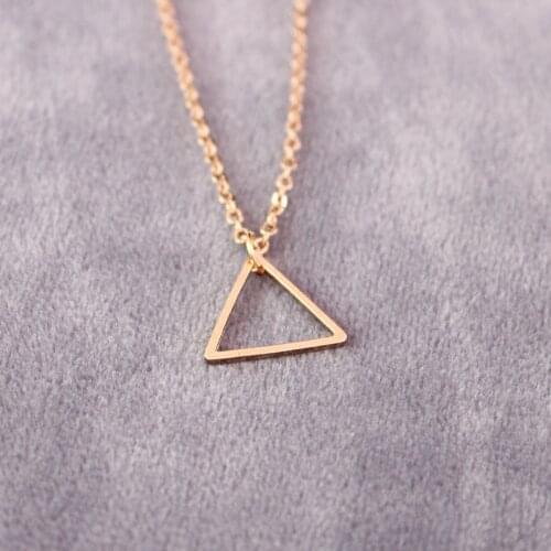 Fashion New 2020 Geometry Simple Triangle pendant Necklace Delicate Minimal long chain necklace Engagement Gifts Girl Party