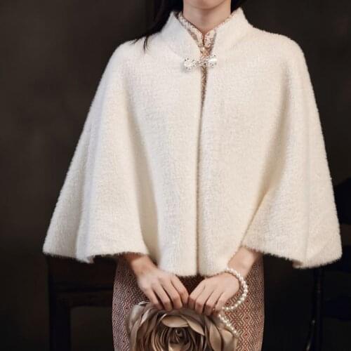 Faux Fur Party Wrap Winter Warm Wedding Bolero Ivory High Quality Wedding Coat Bridal Wrap Party Cape wholesale