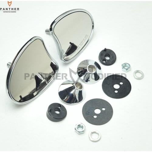 1 Pair Chrome Inner Fairing Mount Motorcycle Mirror Moto Side Rear mirrors case for Harley Street Glide 2014 2015 2016 2017
