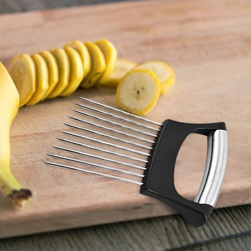 1PC Onion Vegetables Cutting Food Slice Assistant Slicers Stainless Steel Vegetable Rack Slicers Meat Slicers Vegetable Tools