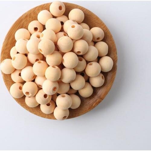 10mm 300pc Wooden Beads Natural Unpainted Unfinished Raw Round BPA Free Home Decor Plant Holder DIY Bracelet Accessories