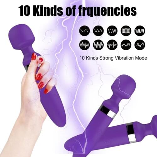 10 modes Powerful AV Vibrators Rechargeable Magic Wand Massager Clit Massage female Masturbation Silent Adult Sex Toys for Women