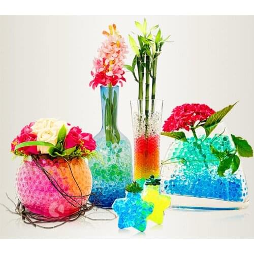 100pcs/500pcs Crystal Soil Water Beads Paintball Mud Grow Magic Jelly Hydrogel Balls Home Plant Wedding Decoration for Flowers