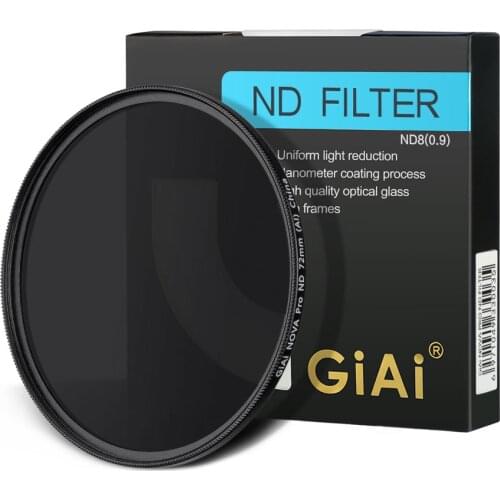 Giai Blue Coating ND8/16/64/1000 Camera Lens Photo ND Filter 46mm 49mm 52mm 58mm 62mm 67mm 72mm 77mm 82mm For Nikon Canon Sony