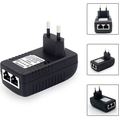 2 Pieces 48V 0.5A POE Injector Input 100V-240V PoE Power Adapter 10/100Mbps Lan Ethernet Power Supply for IP NVR Camera System
