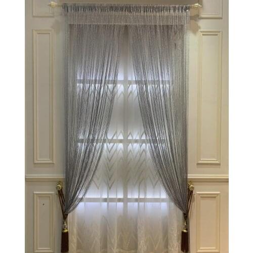 2PCS Silver Ribbon Door String Curtain Thread Fringe Window Panel Room Divider Cute Strip Tassel Party Events Muti color
