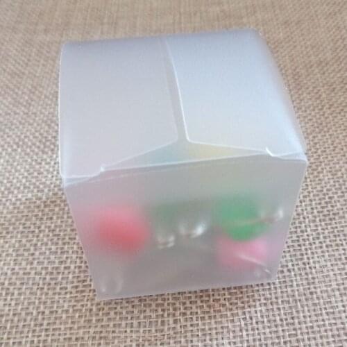 200pcs 6x6x6cm Scrub Jewelry Gift Box Clear Boxes Plastic Box Transparent Storage Pvc Boxes Packaging Display Pvc Boxen For Wed