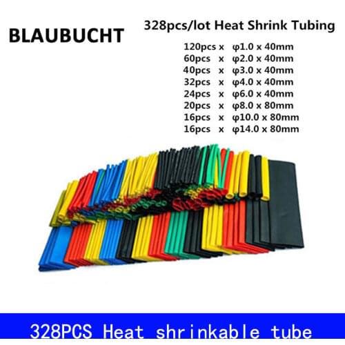 328pcs Set Polyolefin Shrinking Assorted Heat Shrink Tube Wire Cable Insulated Sleeving Tubing Set