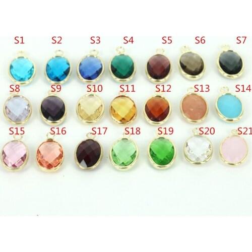 50PCS Mix color Glass Beads Crystal Bezel 10x14mm Egg Shape Glass Pendants Crystal Connectors Jewelry for Bracelet & Necklace