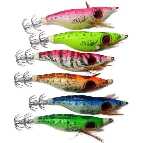 6pcs Squid Jigs Cuttlefish Fishing Lure Artificial Bait