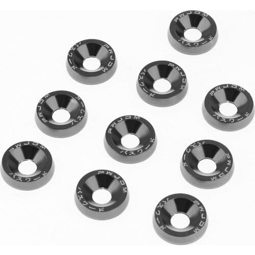 10 x 6mm Anodized Countersunk Head Washers Aluminum Grub Screw Gasket Black