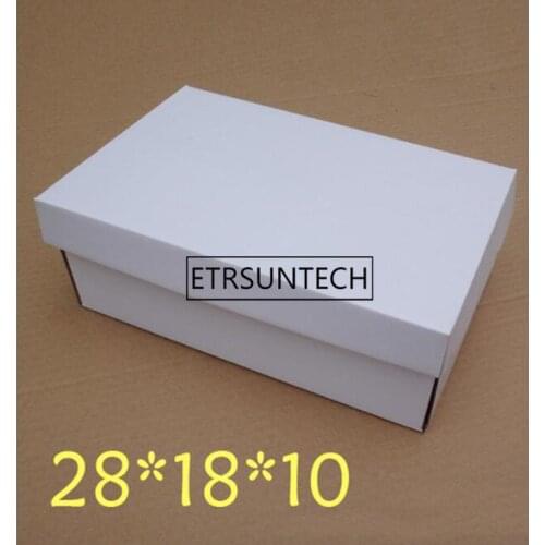 White Kraft Paper Gift Box Women Men Shoe Box Foldable Corrugated Paper Box For Packaging Shoes 28x18x10cm