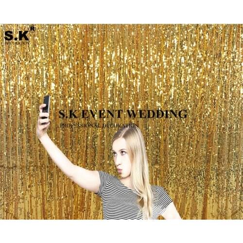 More Beautiful Sequin Backdrop Curtain Wall Glitter Stage Background Photo Booth Our Door Wedding Event Banquet Decoration