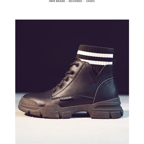 34-40 Soft Leather Nude Boots Womens British Style Autumn And Winter 2020 New Casual Womens Shoes Short boots