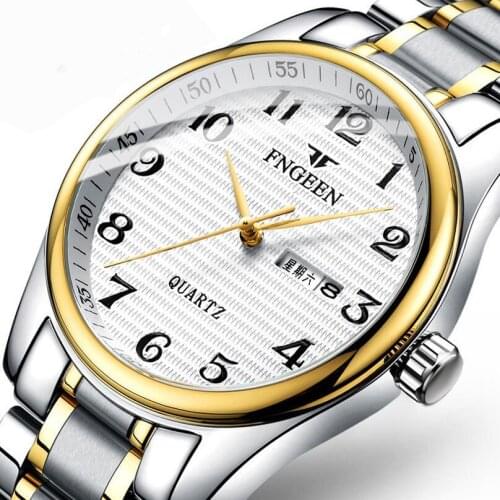 2021 Fashion Waterproof Quartz Watches for Men Top Brand Luxury Stainless Steel Band Sports Wristwatch Date Calendar Watch