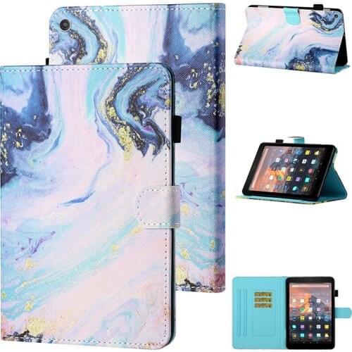 Funda Stand Flip PU Leather Case for Kindle Fire HD 8 2020 Smart Cover with Pen Holder for Kindle Fire HD 8 2018 2017 2016