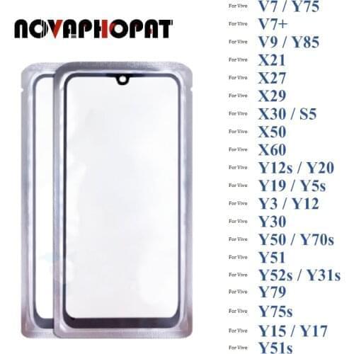 Digitizer LCD Sensor Glass For Vivo V7 Y75 V7+ Y79 Y75s V9 Y85 X21 X27 X29 X30 S5 X50 X60 Touch Screen Glass lens + With OCA