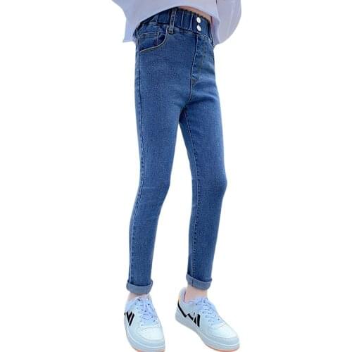 Jeans Girl 2021 Newest Girls Jeans Pants Spring Autumn Jeans For Children Casual Style Childrens Clothing 6 8 10 12 14