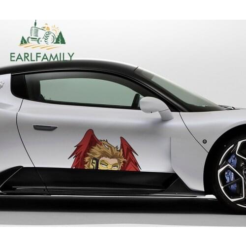 EARLFAMILY 43cm x 23.9cm for Hawks Peeker Car Stickers and Decals Waterproof My Hero Academia Anime Big Sticker Car Wrap