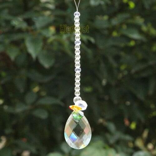 Feng shui 50mm crystal Pendents 14mm octagon beads healing crystals suncatcher wedding decoration,crystal chandelier partsM01842