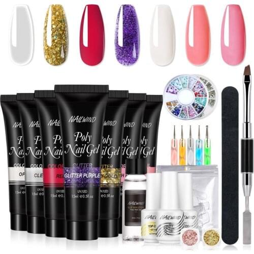 Nail Gel Kit Extension Glue Nail Drill Pens Base Coat Glue Nail Glitter Nail Brush UV Gel Varnish Nail Polish Set Manicure Tool