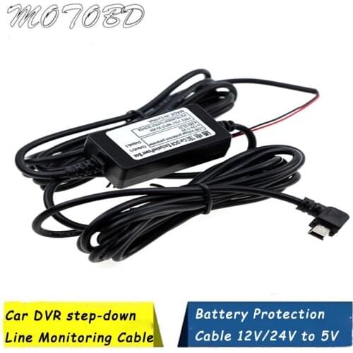 12V/24V to 5V 2.5A USB 2.0 OBD Buck Line 24 Hours Parking Monitoring Continuous Power Supply For Car DVR Camera Buck Cable