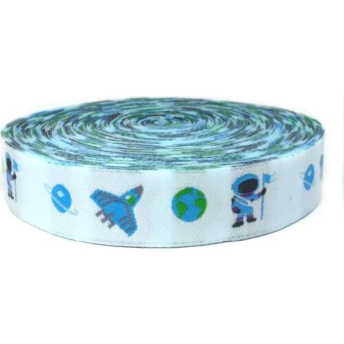ZERZEEMOOY 5/8" 16MM 10yards/lots Cartoon Aircraft Outer Space Dog Collar Ribbon Woven Jacquard Ribbon