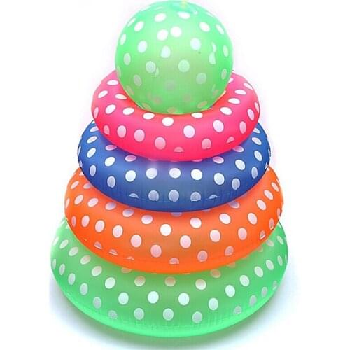 Summer Fluorescent Swimming Rings Polka Dot Inflatable swim ring Float Trainer Children River Lake Beach Raft Floating Tube Ring