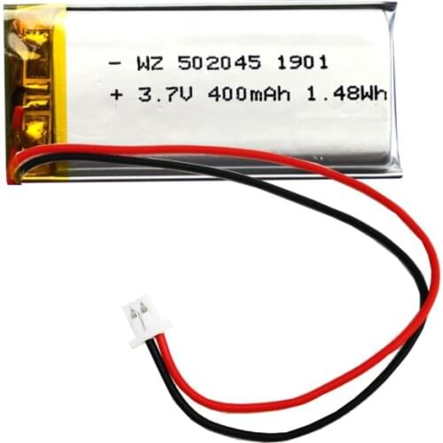 3.7V polymer lithium battery 502045-400mah water meter LED shoe light e-book mobile audio