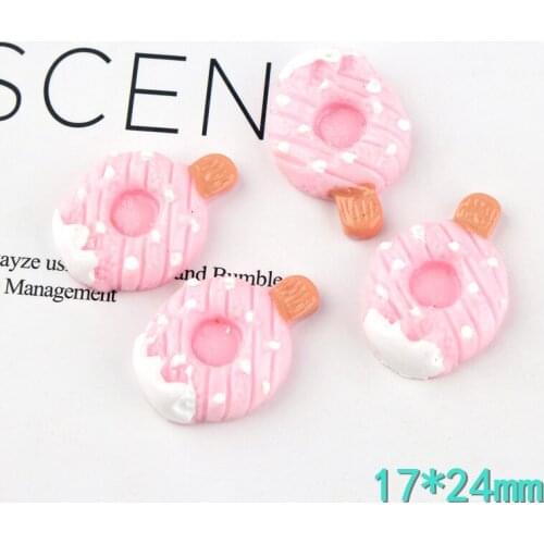 Cute Pink Color Ice Cream Food Resin Cabochons Flatback Ornament Accessories Embellishments Scrapbooking Jewelry Charm DIY 10pcs