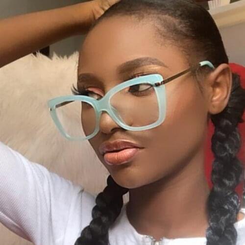 Fashion New Transparent Computer Glasses Frame Women 2021 Men Brand Design Sqaure Black Eyewear Optical Spectacle Clear Lens