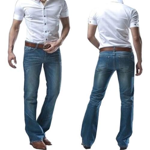 2020 Spring New Mens Modis Micro-horn Blue jeans Korean version of the tide Slim Small trumpet Denim pants Biker jeans Size 38