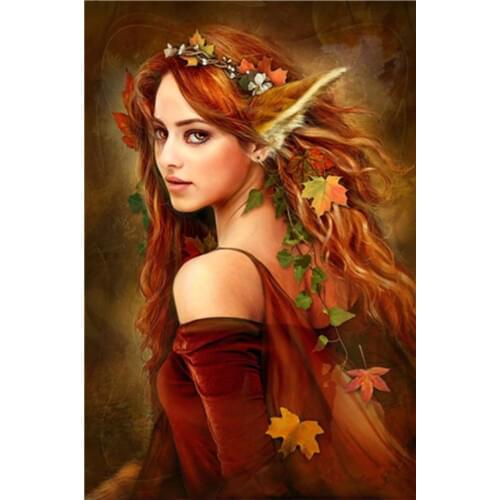 The Fox Girl For Embroidery Needlework Crafts 14CT Counted Unprinted DIY Cross Stitch Kits Handmade Arts Wall Decor