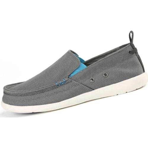 New Hot Canvas Mens Loafers Fashion Handmade Moccasins Soft Casual Slip on Croc Mens Boat Shoes Size 39~46 Flats 2021