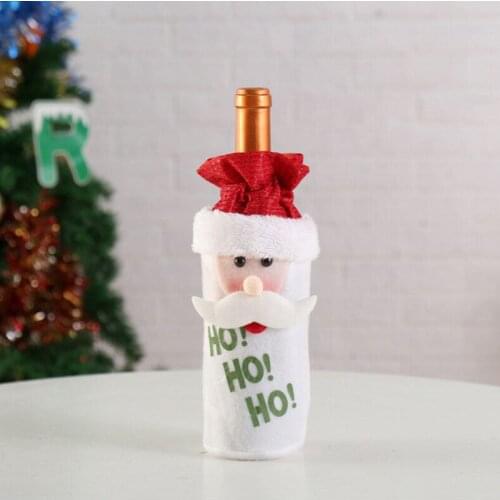 New Creative Christmas Wine Bottle Decor Set Santa Claus Snowman Deer Bottle Cover Clothes Wine Bottle Decorations For New Year