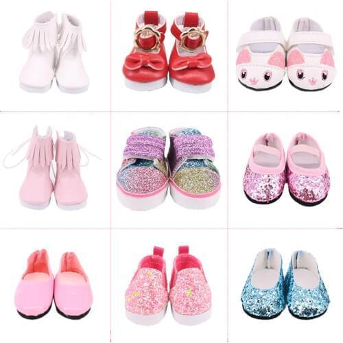 5 cm Length 15 Lovely Candy colors Doll Shoes To choose For 14.5 Inch Wellie Wisher Doll & 32-34 cm Paola Reina Doll Clothes